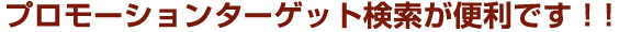 プロモーションターゲット検索が便利です！！